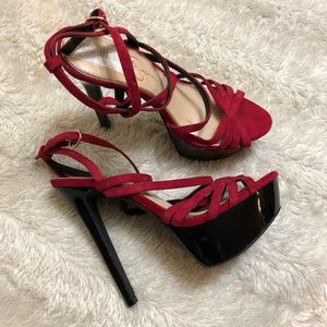 Jessica Simpson sz 6 gorgeous red platform heels
